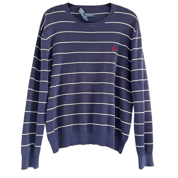Polo Ralph Lauren Other - Polo Ralph Lauren Men's Blue Striped Long Sleeve Knitted Sweater Size L